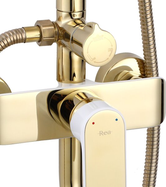 Shower set REA BLOOM WHITE GOLD