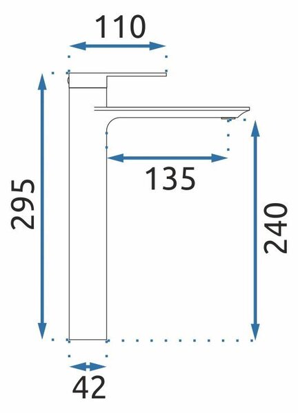 Bathroom faucet REA Storm Titanium High