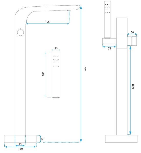 Free-standing faucet Rea CLARK CHROME