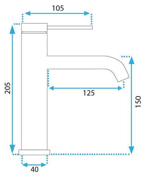 Bathroom faucet Rea CLIF Titanium