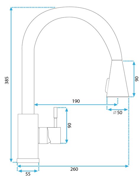 Kitchen faucet REA CROSS BLACK