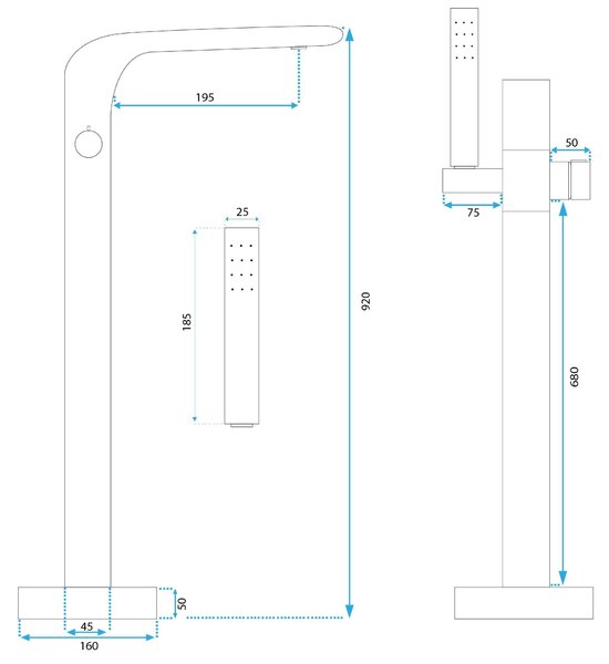 Free-standing faucet Rea CLARK Black