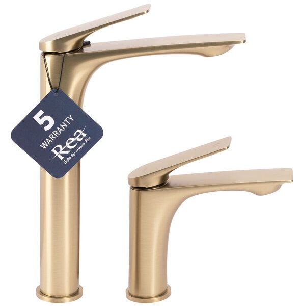 Bathroom faucet Rea AVALON brush gold Low