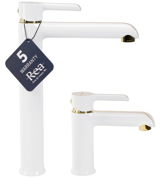 Bathroom faucet Rea MELIA white gold Low