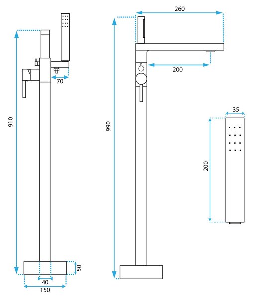 Free-standing faucet Rea Flores Black