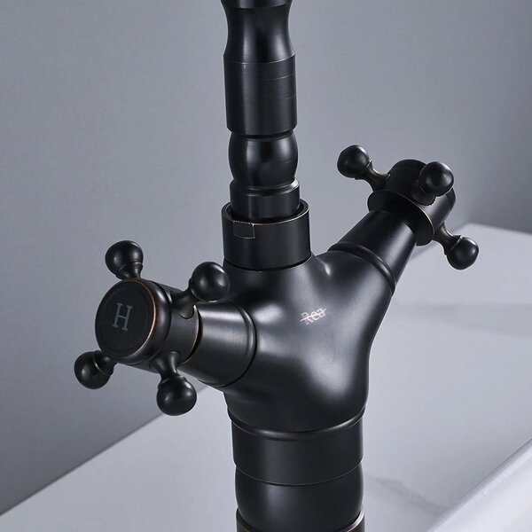 Bathroom kitchen faucet Rea Rustico Old Black