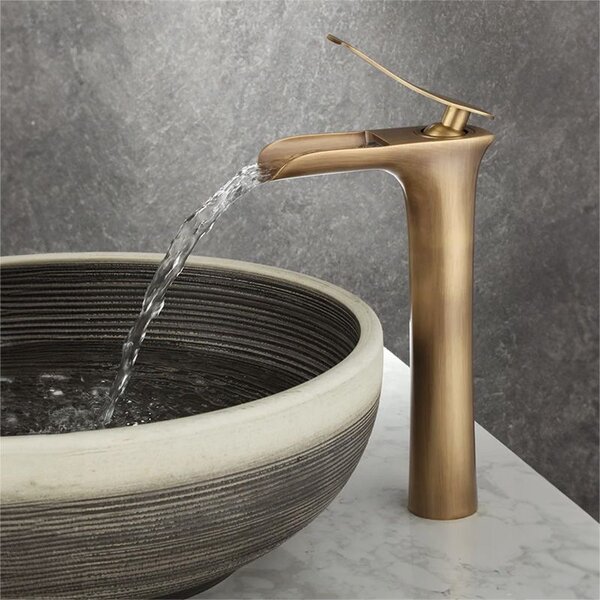 Bathroom faucet Rea Laguna antique Brush Gold high