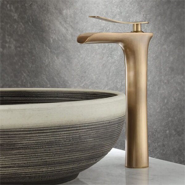 Bathroom faucet Rea Laguna antique Brush Gold high