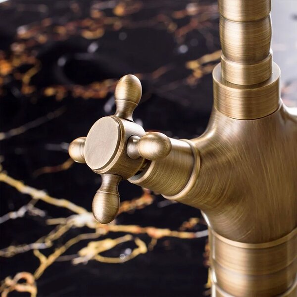 Kitchen bathroom faucet Rea Rustico antique gold