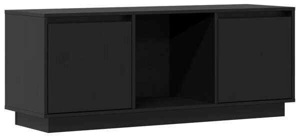 TV Cabinet Black 110.5x35x44 cm Solid Wood Pine