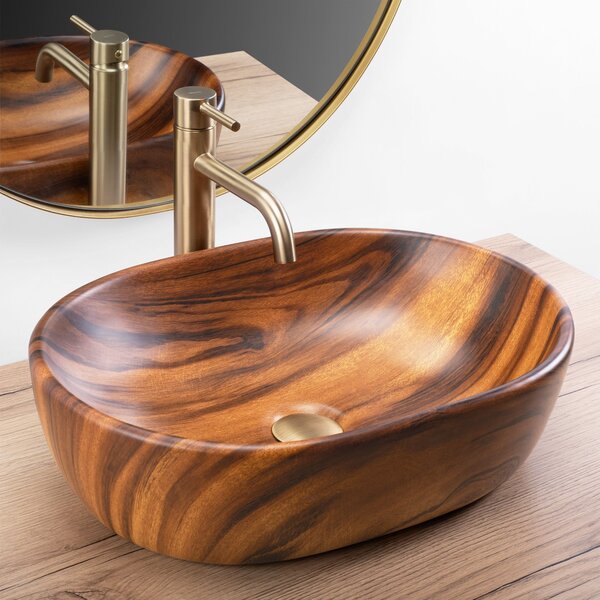 Countertop washbasin Rea AMELIA WOOD MATT