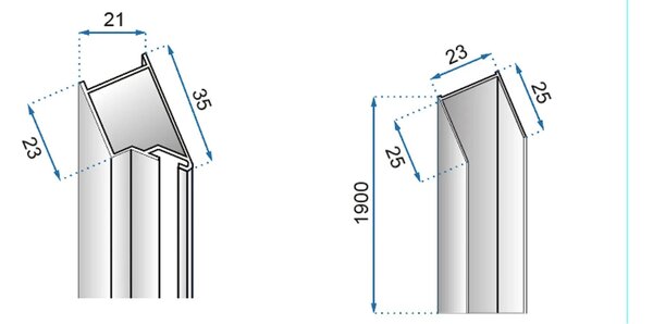 Shower doors Rea Molier Chrome+ profil 90