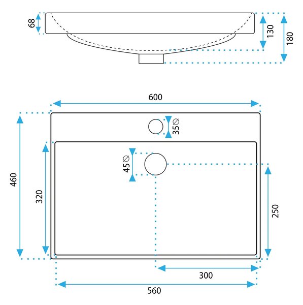 Inset washbasin Rea Mandy