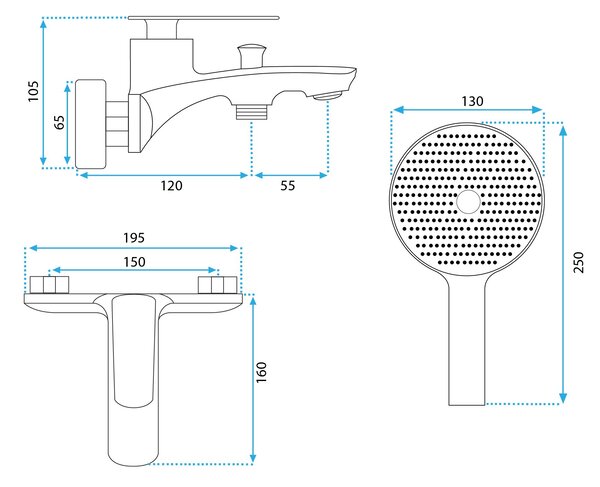 Bath faucet REA Jager Gold