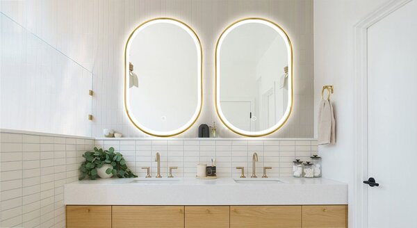 Mirror LED OLL 60x90 cm Brush Gold