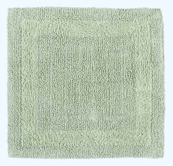 Homescapes Luxury Reversible Sage Green 100% Cotton Shower Mat, 50 x 50 cm, Machine Washable, Super Absorbent, Soft and Hand-Tufted, Eco Friendly