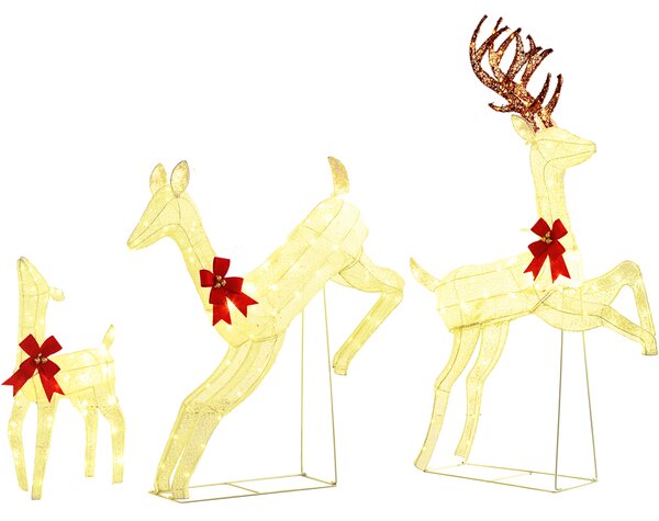 Outsunny Three-Piece LED Light Reindeer Christmas Decoration Aosom UK