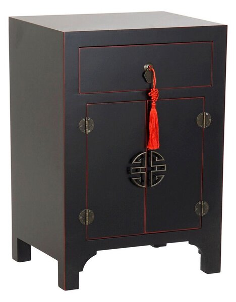 Nightstand DKD Home Decor Fir Red Black MDF Wood 45 x 34 x 66 cm