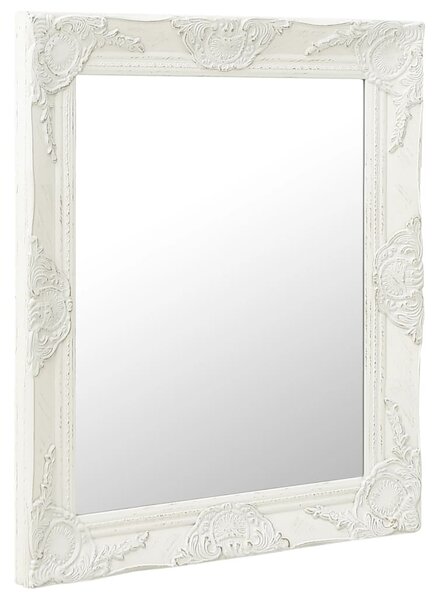 Wall Mirror Baroque Style 50x60 cm White