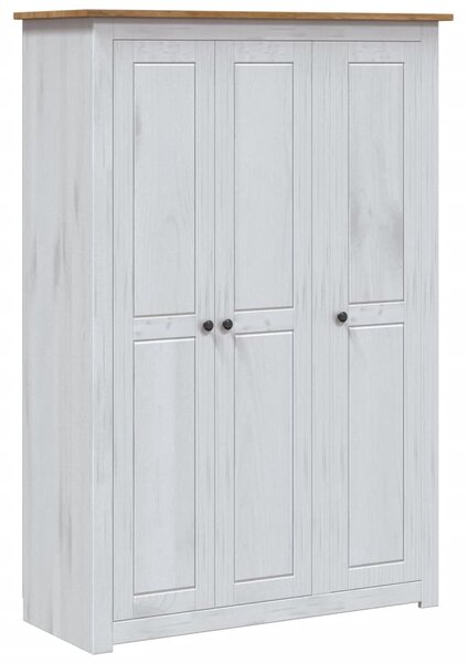 3-Door Wardrobe White 118x50x171.5 cm Pine Panama Range