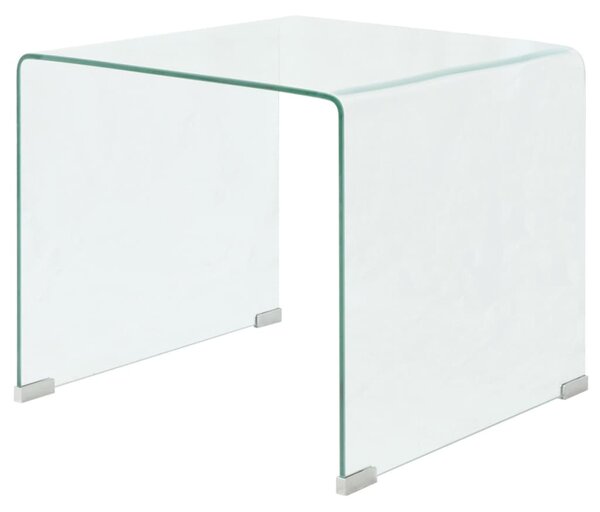 Coffee Table Tempered Glass 49.5x50x45 cm Clear