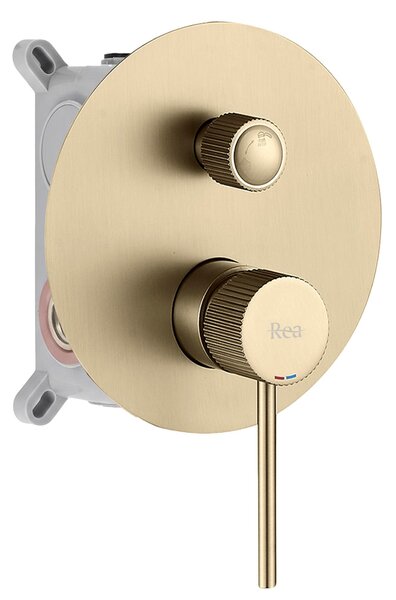 Shower system Rea Lungo Stripe Gold Brush + BOX