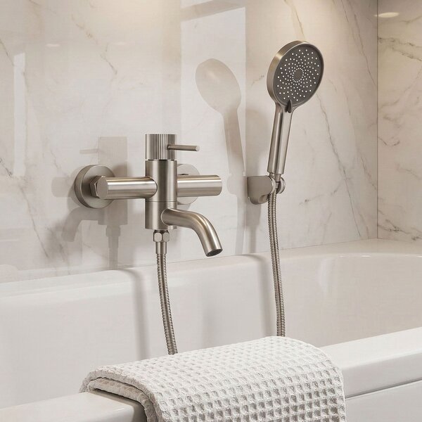 Bathroom faucet REA Lungo Stripe Brush Nickel