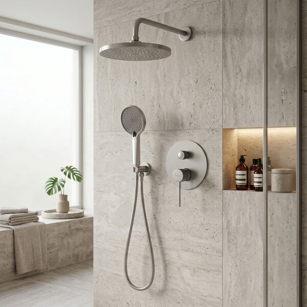 Shower system Rea Lungo Stripe Nickel Brush + BOX