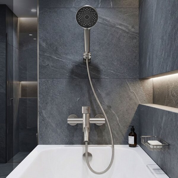 Bathroom faucet REA Lungo Stripe Brush Nickel