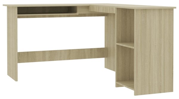 L-Shaped Corner Desk Sonoma Oak 120x140x75 cm Engineered Wood