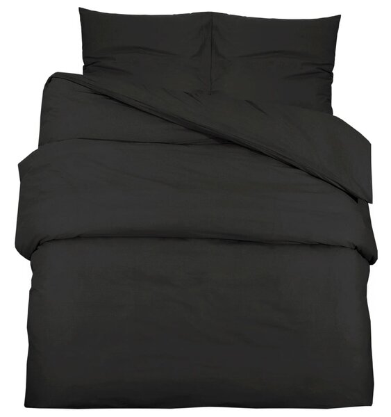 Duvet Cover Set Black 200x220 cm Light-weight Microfiber