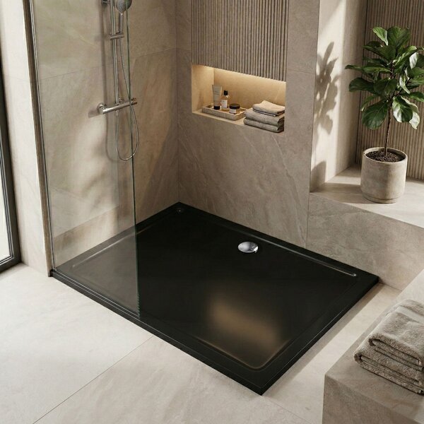 Shower tray Rea Savoy Black 80x100