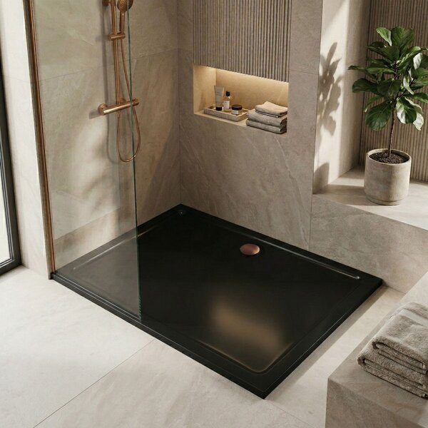 Shower tray Rea Savoy Black 80x100