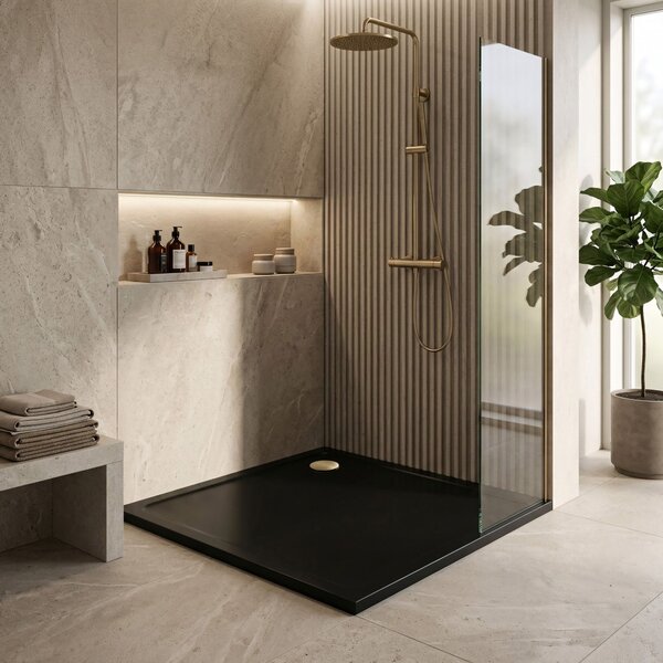 Shower tray Rea Savoy Black 80x80