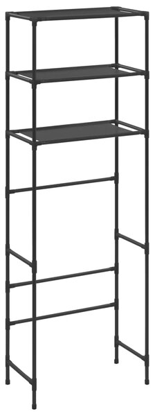 3-Tier Storage Rack over Toilet Black 53x28x169 cm