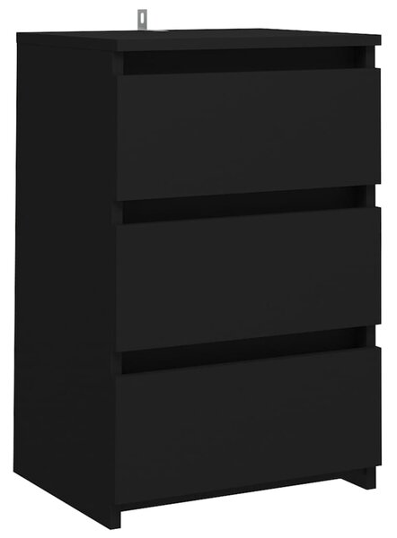 Bed Cabinet Black 40x35x62.5 cm Engineered Wood