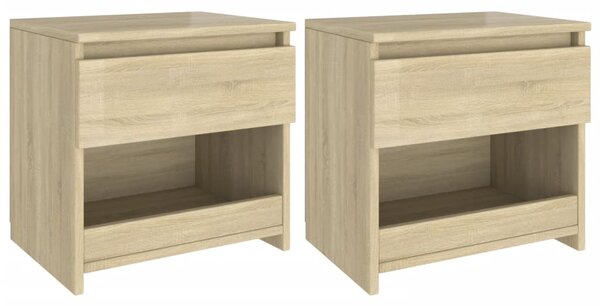 Bedside Cabinets 2 pcs Sonoma Oak 40x30x39 cm Engineered Wood