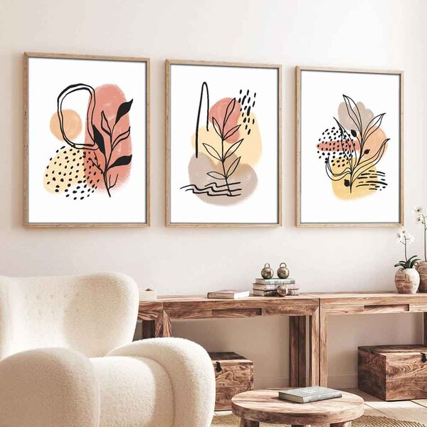 Satori Wooden 20x30cm Desert Bloom Art of Frame Set of 3 in Multicolour