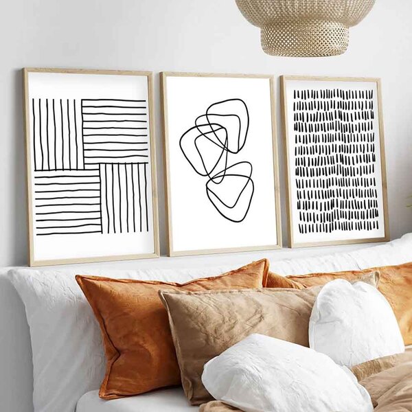 Satori Wooden 20x30cm Ink Rhythm Art of Frame Set of 3 in Multicolour
