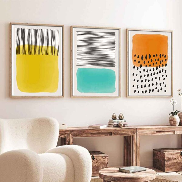 Oceanica Wooden 20x30cm Elements Art Frame Set of 3 in Multicolour