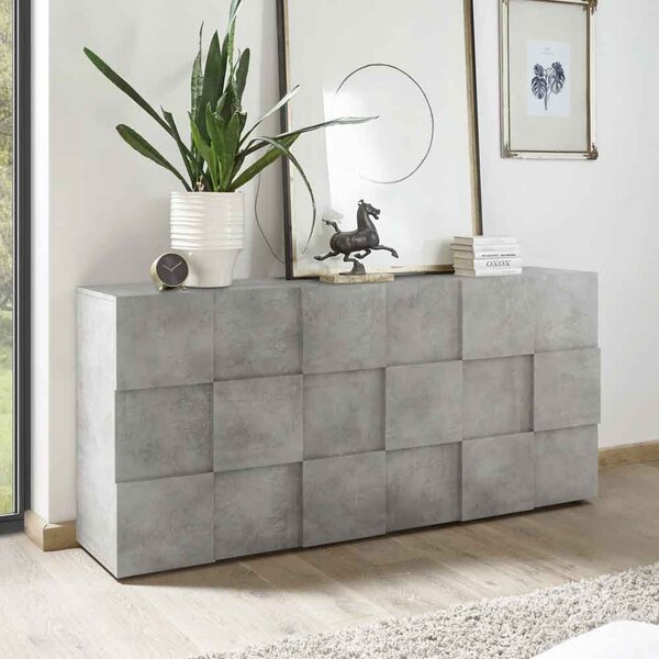 Aleta Wooden Sideboard With 3 Doors In Concrete