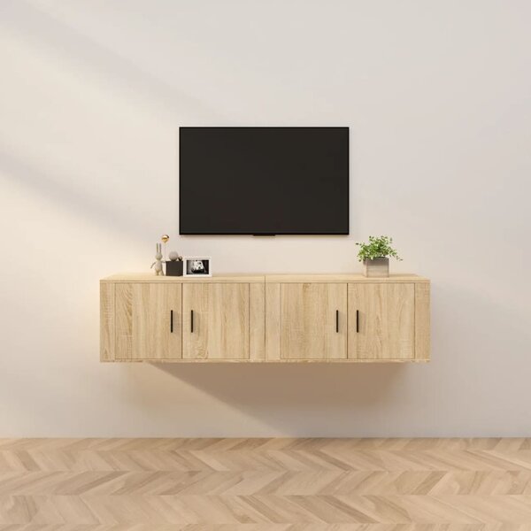 Wall-mounted TV Cabinets 2 pcs Sonoma Oak 80x34.5x40 cm