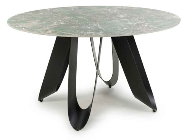 Oshawa Marble Effect Round Dining Table In Green