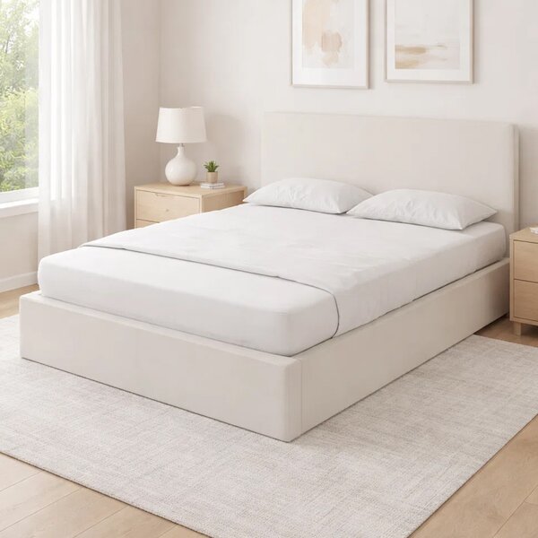 Catskill Fabric Ottoman Storage Small Double Bed In Natural