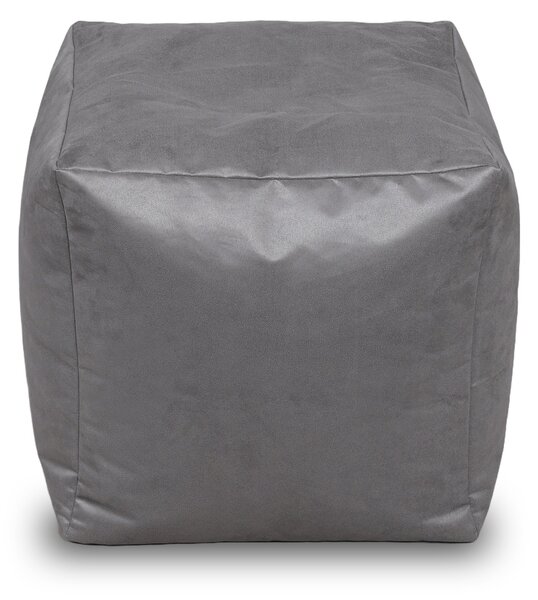 Kaikoo Brushed Faux Suede Beanbag Cube Grey