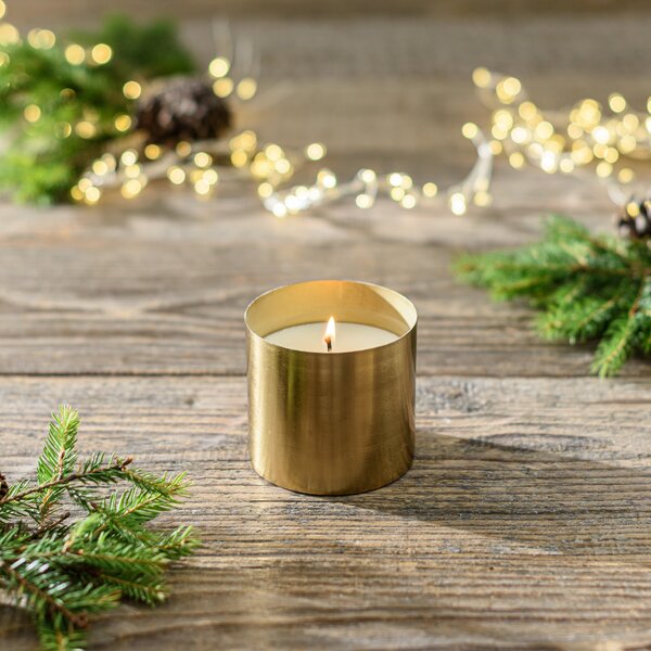 Starlight Cashmere Amber Candle with Marble Lid Gold