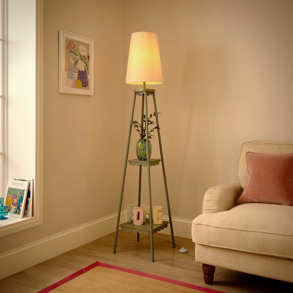 Remi Shelved Tripod Floor Lamp