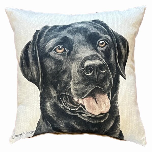 Daro Black Labrador Square Cushion