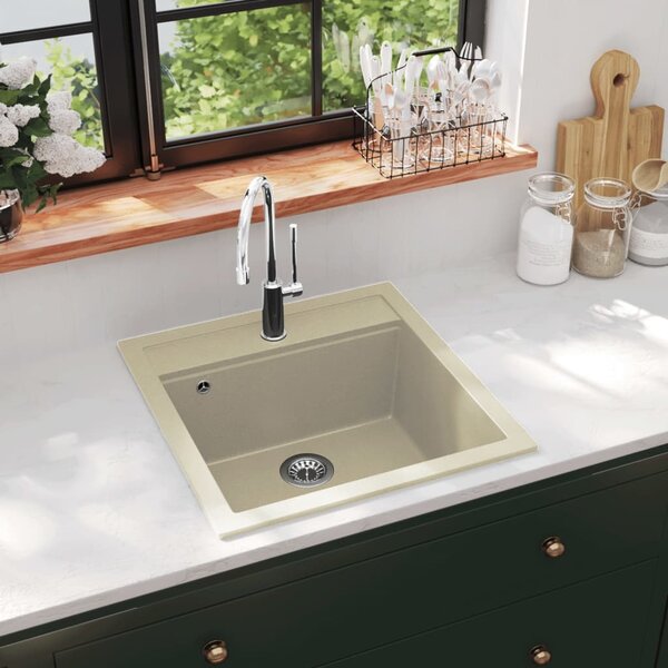 Granite Kitchen Sink Single Basin Beige