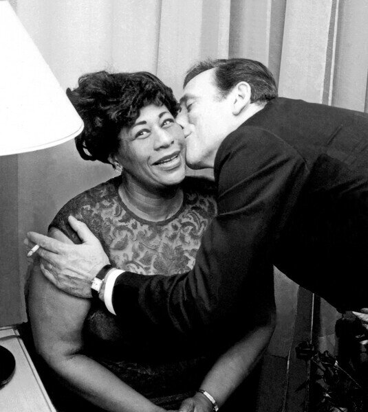 Photography Ella Fitzgerald and Yves Montand, April 1964, Hur, Jean-Luce